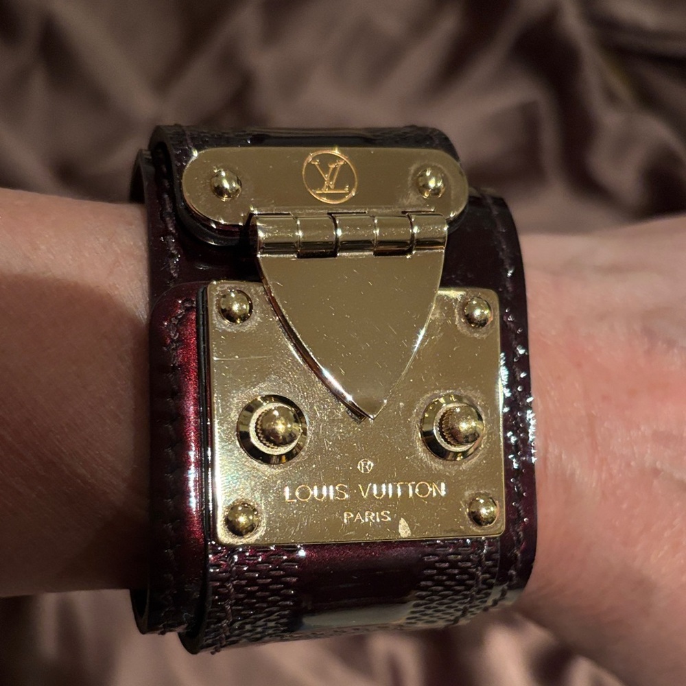 Louis Vuitton Gold and Deep Red Cuff